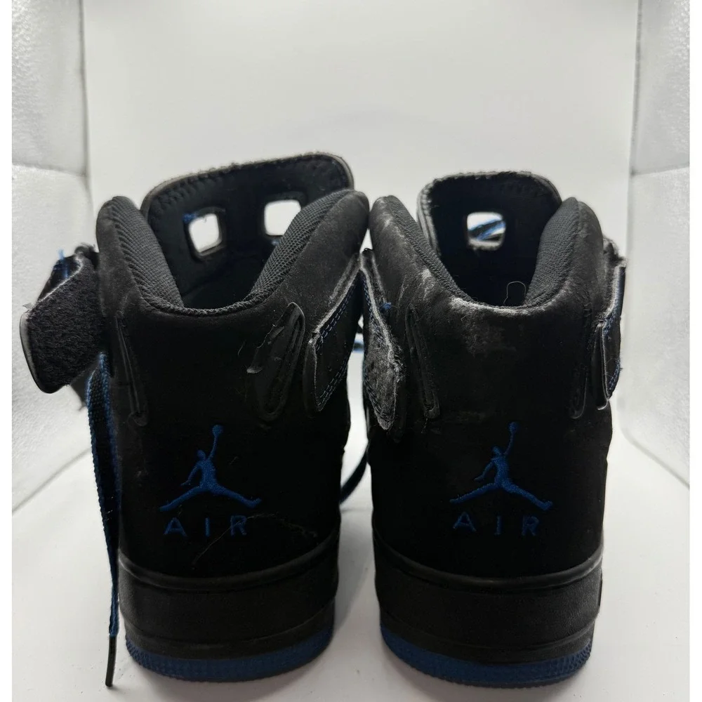 Jordan Nike Air Force 1 High Black Blue Vintage 2004 Mens Size 13 Strap‎ Retro